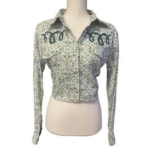 COWGIRL Hardware long sleeve cotton snap-down shirt size Large